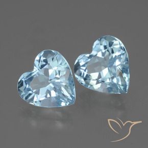 Gemas de Topacio Azul Cielo natural de 6.27 ct, Corazón, VVS-VS