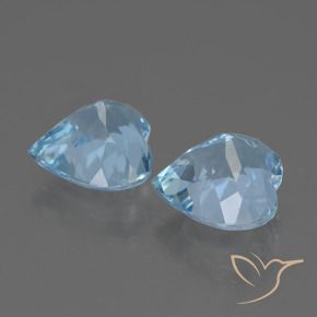 Gemas de Topacio Azul Cielo natural de 6.27 ct, Corazón, VVS-VS