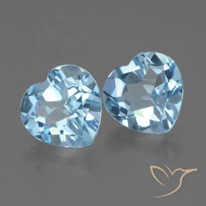Gemas de Topacio Azul Cielo natural de 5.63 ct, Corazón, VVS