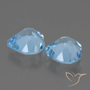 Gemas de Topacio Azul Cielo natural de 5.63 ct, Corazón, VVS