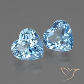 Gemas de Topacio Azul Cielo natural de 6.47 ct, Corazón, VVS-VS