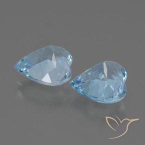 Gemas de Topacio Azul Cielo natural de 5.69 ct, Corazón, VS