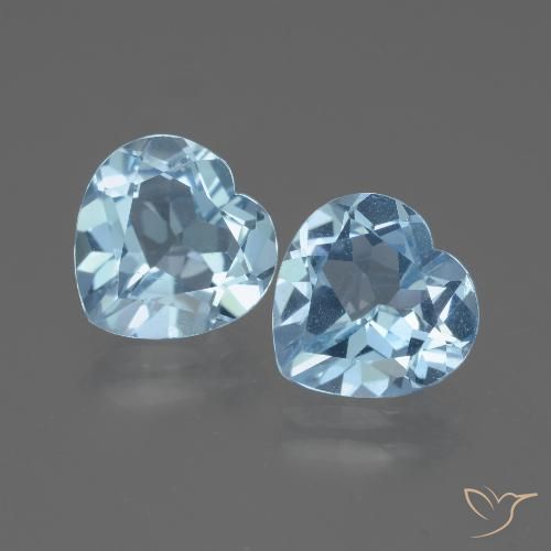 5.69ctw Natural Azul Suizo Topacio, Corazón, VVS