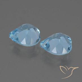 Gemas de Topacio Azul Suizo natural de 5.69 ct, Corazón, VVS
