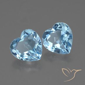 Gemas de Topacio Azul Cielo natural de 5.91 ct, Corazón, VVS