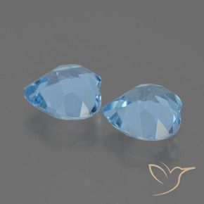 Gemas de Topacio Azul Cielo natural de 5.91 ct, Corazón, VVS