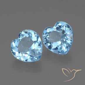 Gemas de Topacio Azul Cielo natural de 6.06 ct, Corazón, VVS