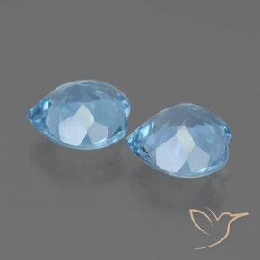 Gemas de Topacio Azul Cielo natural de 6.06 ct, Corazón, VVS