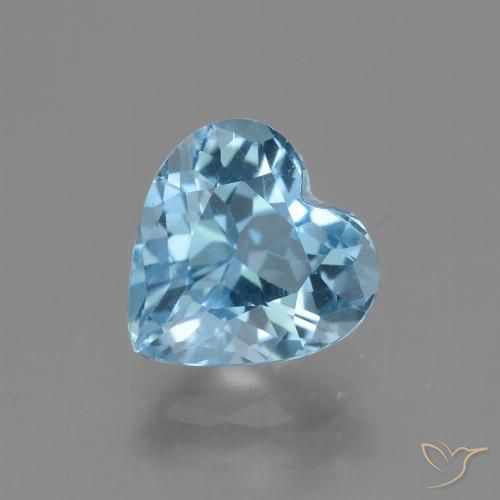 3.22ct Natural Azul Suizo Topacio, Corazón, VVS