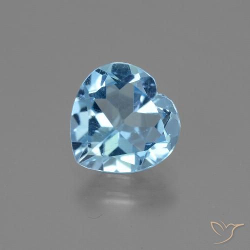 2.84ct Natural Azul Cielo Topacio, Corazón, VS