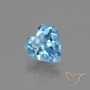 Topacio Azul Suizo natural de 2.67 ct, Corazón, VS