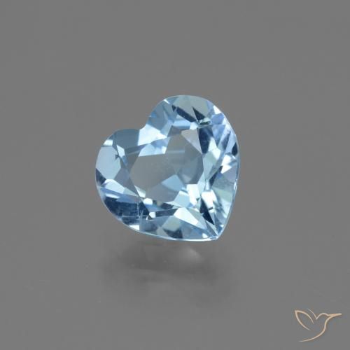 Topacio Azul Suizo natural de 2.53 ct, Corazón, VVS