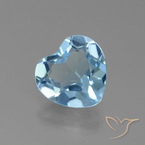 Topacio Azul Suizo natural de 2.58 ct, Corazón, VVS