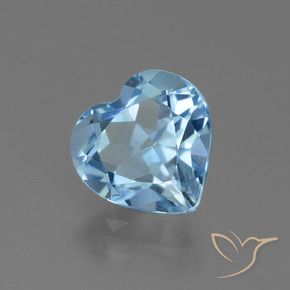 Topacio Azul Cielo natural de 3.08 ct, Corazón, VVS