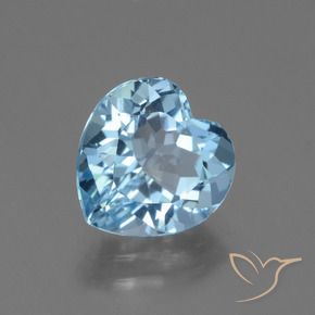 Topacio Azul Cielo natural de 3.19 ct, Corazón, VVS