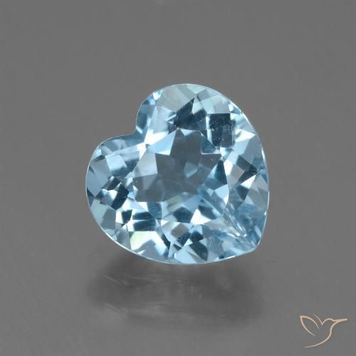3.11ct Natural Azul Suizo Topacio, Corazón, VVS