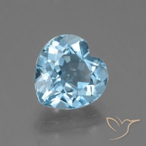 Topacio Azul Suizo natural de 3.11 ct, Corazón, VVS