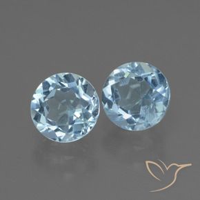 Gemas de Topacio Azul Cielo natural de 2.31 ct, Corte Redondo, VS