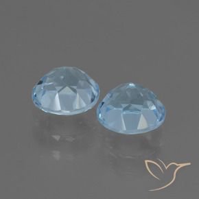 Gemas de Topacio Azul Cielo natural de 2.31 ct, Corte Redondo, VS