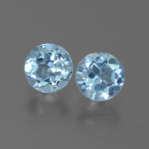 Gemas de topacio azul natural de 1,97 ct, corte redondo, VVS-VS