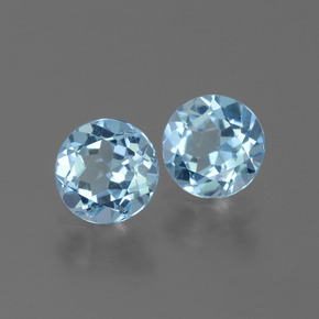 Gemas de topacio azul natural de 1,97 ct, corte redondo, VVS-VS