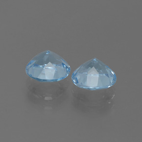 Gemas de topacio azul natural de 1,97 ct, corte redondo, VVS-VS