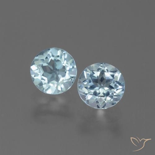 Gemas de Topacio Azul Cielo natural de 2.23 ct, Corte Redondo, VS