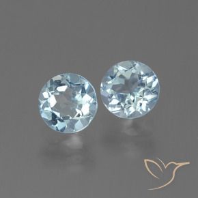 Gemas de Topacio Azul Cielo natural de 2.23 ct, Corte Redondo, VS