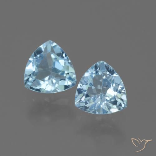2.75ctw Natural Azul Cielo Topacio, Trillón, VVS-VS