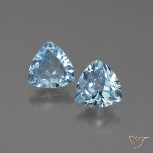 2.54ctw Natural Azul Cielo Topacio, Trillón, VVS-VS