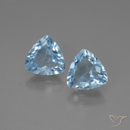 2.50ctw Natural Azul Suizo Topacio, Trillón, VS