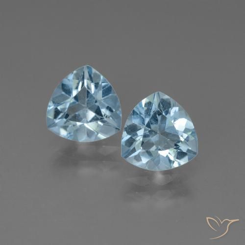 2.72ctw Natural Azul Cielo Topacio, Trillón, VVS-VS