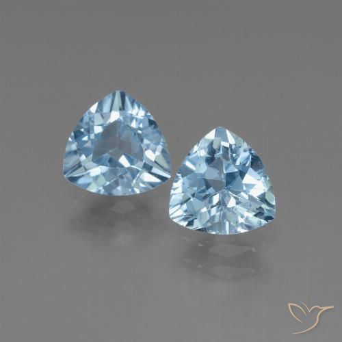 2.54ctw Natural Azul Cielo Topacio, Trillón, VVS-VS