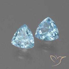 Gemas de Topacio Azul Cielo natural de 2.91 ct, Trillón, VVS-VS