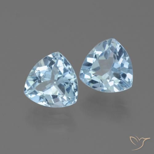 Gemas de Topacio Azul Suizo natural de 3.25 ct, Trillón, VVS-VS