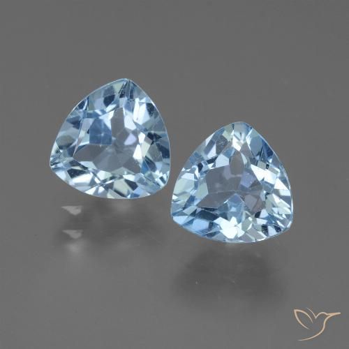 2.96ctw Natural Azul Suizo Topacio, Trillón, VS