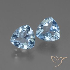 Gemas de Topacio Azul Suizo natural de 2.96 ct, Trillón, VS