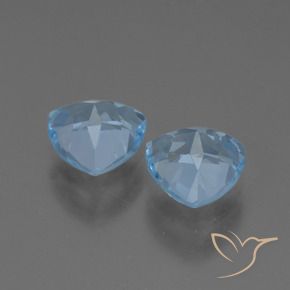 Gemas de Topacio Azul Suizo natural de 2.96 ct, Trillón, VS