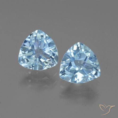 2.89ctw Natural Azul Suizo Topacio, Trillón, VVS-VS