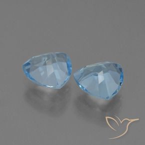 Gemas de Topacio Azul Suizo natural de 2.89 ct, Trillón, VVS-VS