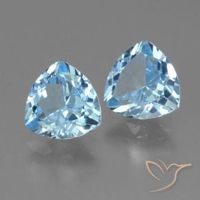 Gemas de Topacio Azul Suizo natural de 2.95 ct, Trillón, VVS