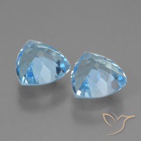 Gemas de Topacio Azul Suizo natural de 2.95 ct, Trillón, VVS