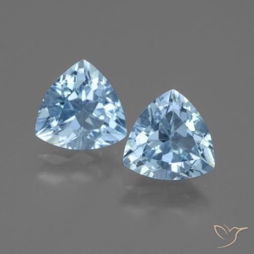 Gemas de topacio azul cielo natural de 2,50 ct, trillón, VVS-VS