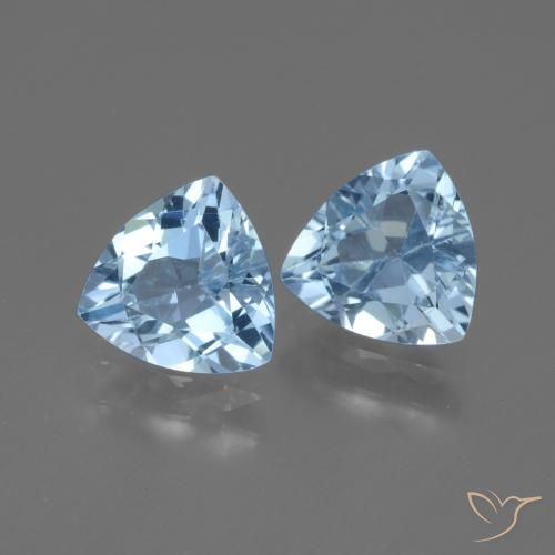 Gemas de topacio azul cielo natural de 2,50 ct, trillón, VVS-VS