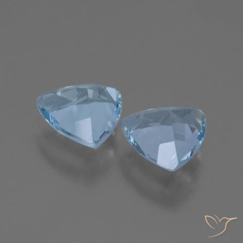 Gemas de topacio azul cielo natural de 2,50 ct, trillón, VVS-VS