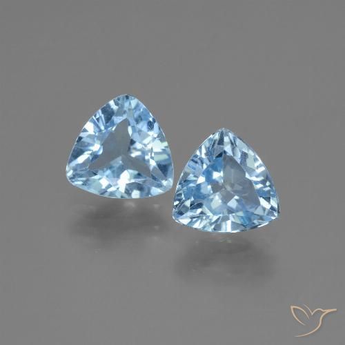 2.56ctw Natural Azul Cielo Topacio, Trillón, VS