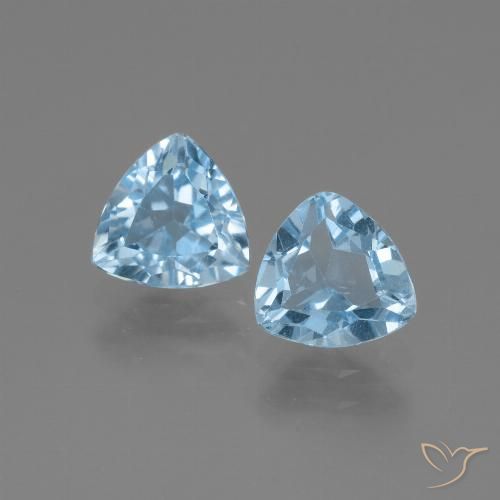 2.80ctw Natural Azul Cielo Topacio, Trillón, VVS-VS