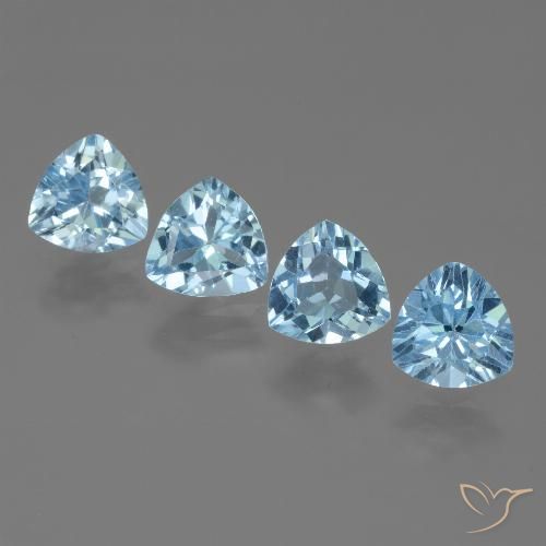 5.25ctw Natural Azul Cielo Topacio, Trillón, VVS-VS