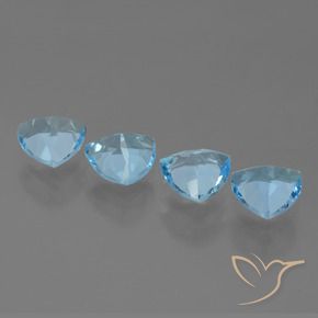 Gemas de Topacio Azul Cielo natural de 5.25 ct, Trillón, VVS-VS
