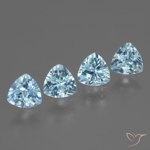 Gemas de Topacio Azul Cielo natural de 5.76 ct, Trillón, VVS-VS